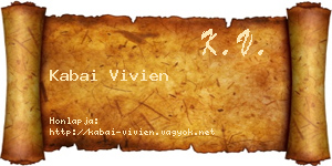 Kabai Vivien névjegykártya